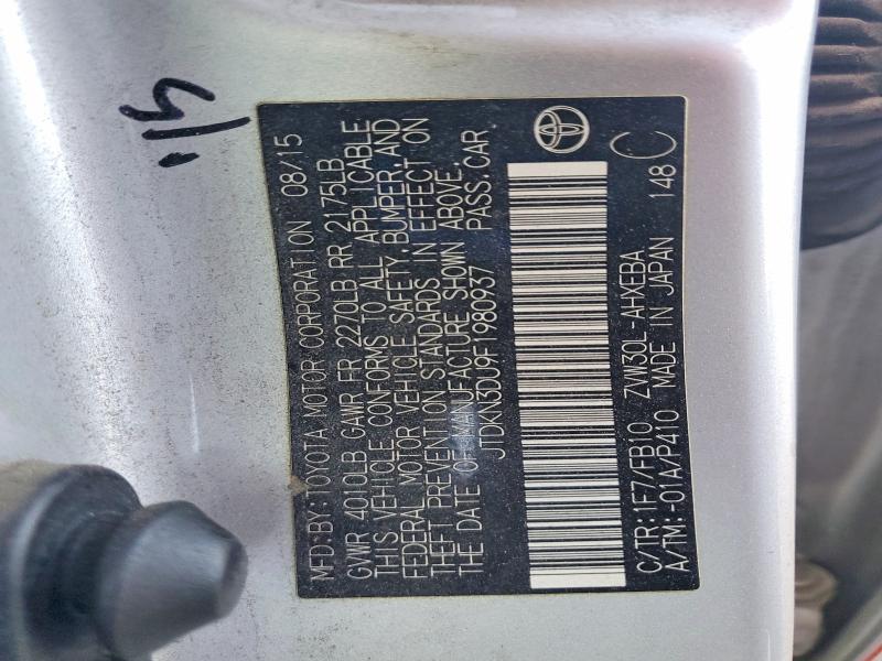 61541216 :رقم المزاد ، JTDKN3DU9F1980937 vin ، 2015 Toyota Prius مزاد بيع