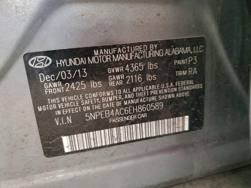 Aukcja sprzedaży 2014 Hyundai Sonata, vin: 5NPEB4AC6EH860589, numer aukcji: 63047806