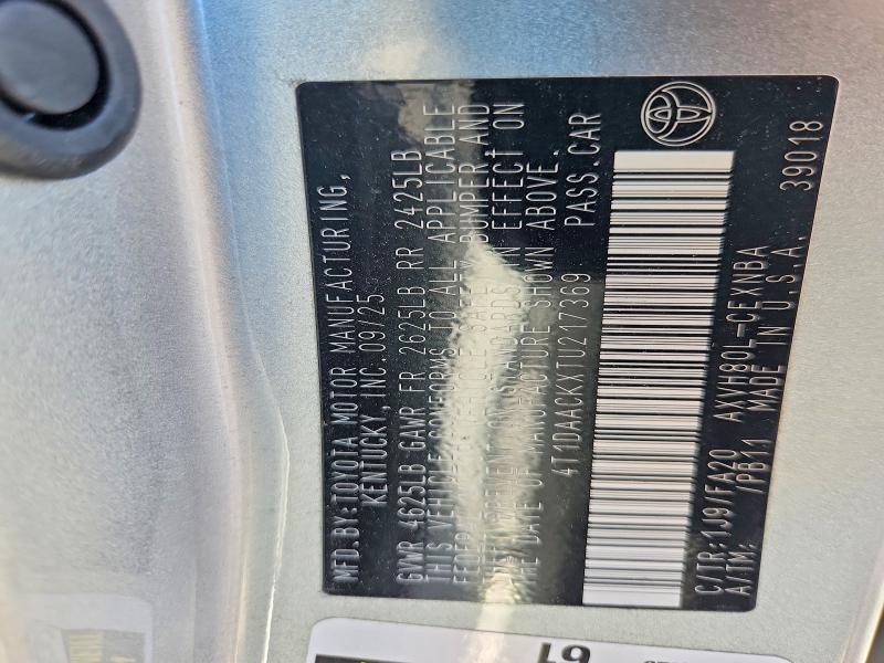62122446 :رقم المزاد ، 4T1DAACKXTU217369 vin ، 2026 Toyota Camry مزاد بيع