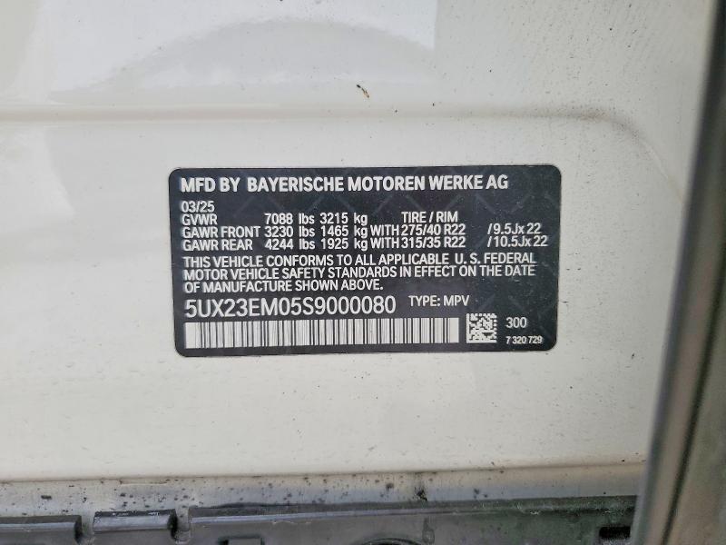 Aukcja sprzedaży 2025 Bmw X7, vin: 5UX23EM05S9000080, numer aukcji: 61309806