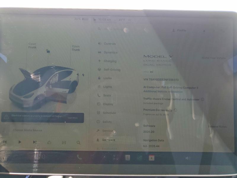 Aukcja sprzedaży 2022 Tesla Model Y, vin: 7SAYGDEE2NF556073, numer aukcji: 59373916