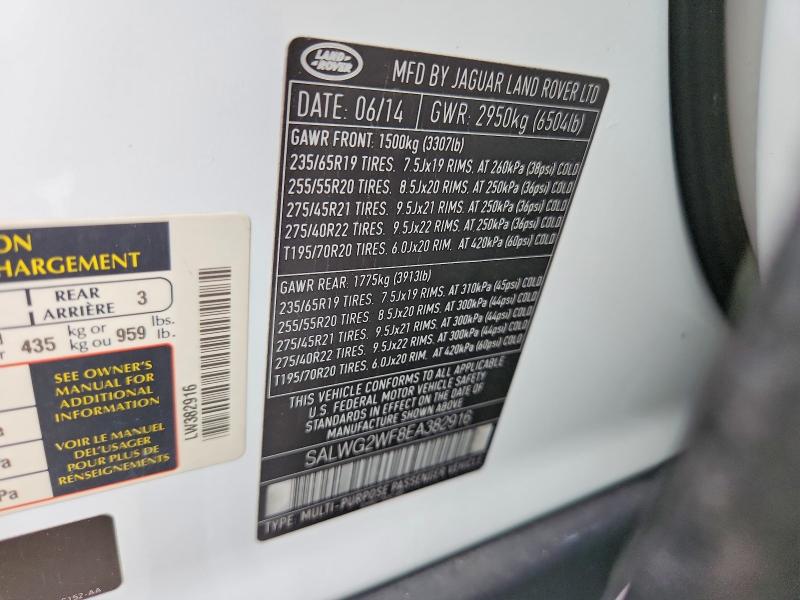 Продаж на аукціоні авто 2014 Land Rover Range Rover Sport, vin: SALWG2WF8EA382916, номер лоту: 61439646