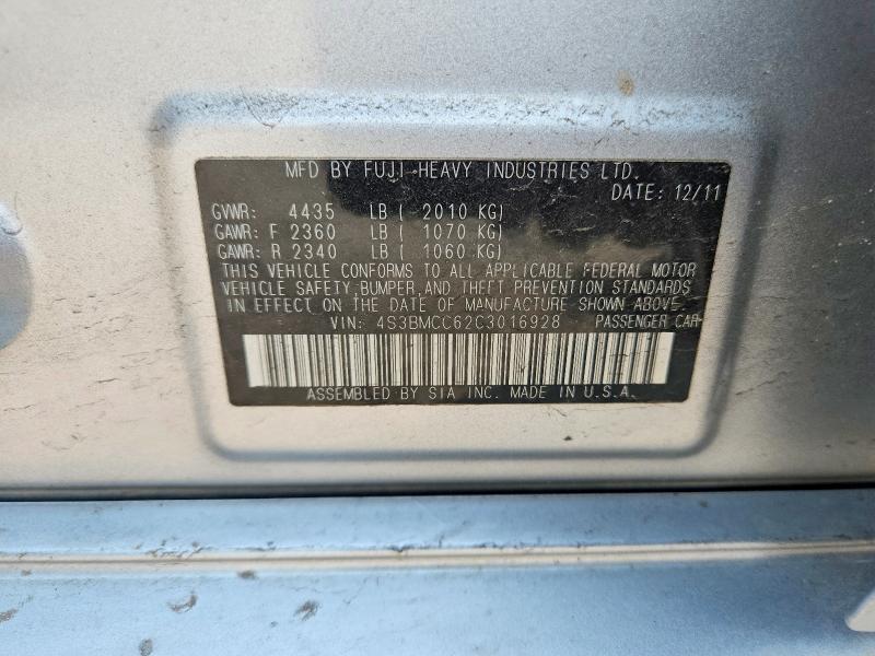 Продажа на аукционе авто 2012 Subaru Legacy, vin: 4S3BMCC62C3016928, номер лота: 60075256