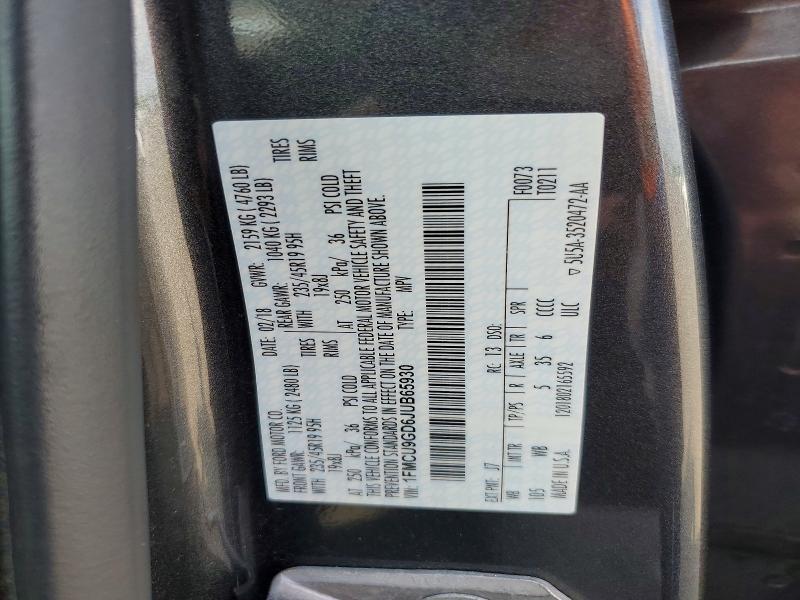 Продаж на аукціоні авто 2018 Ford Escape, vin: 1FMCU9GD6JUB65930, номер лоту: 62449026
