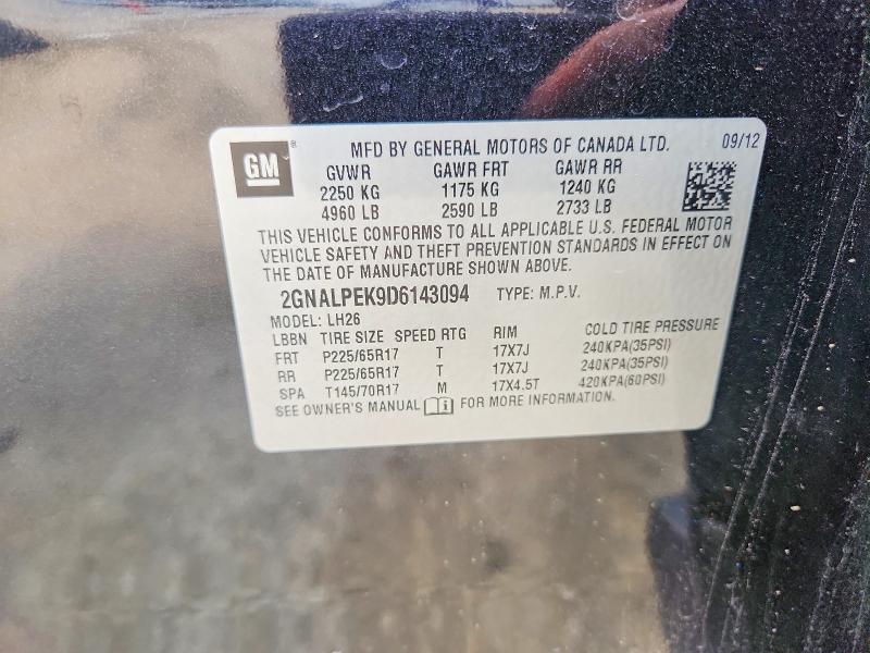 Продажа на аукционе авто 2013 Chevrolet Equinox, vin: 2GNALPEK9D6143094, номер лота: 59568276
