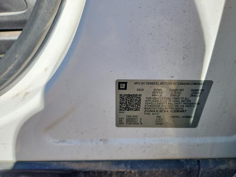 Продажа на аукционе авто 2018 Chevrolet Equinox, vin: 2GNAXJEV4J6306497, номер лота: 59736646