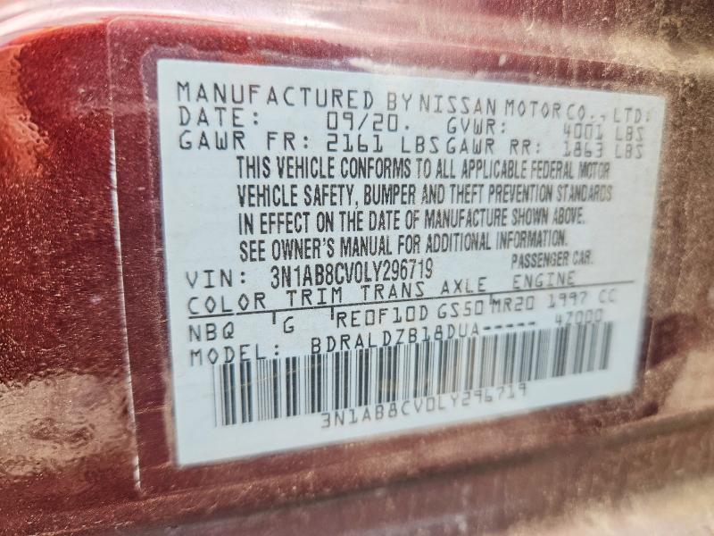 61861866 :رقم المزاد ، 3N1AB8CV0LY296719 vin ، 2020 Nissan Sentra مزاد بيع