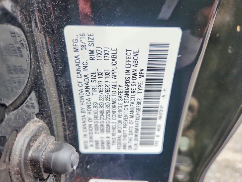 59946846 :رقم المزاد ، 2HKRM4H7XGH687862 vin ، 2016 Honda Cr-v مزاد بيع