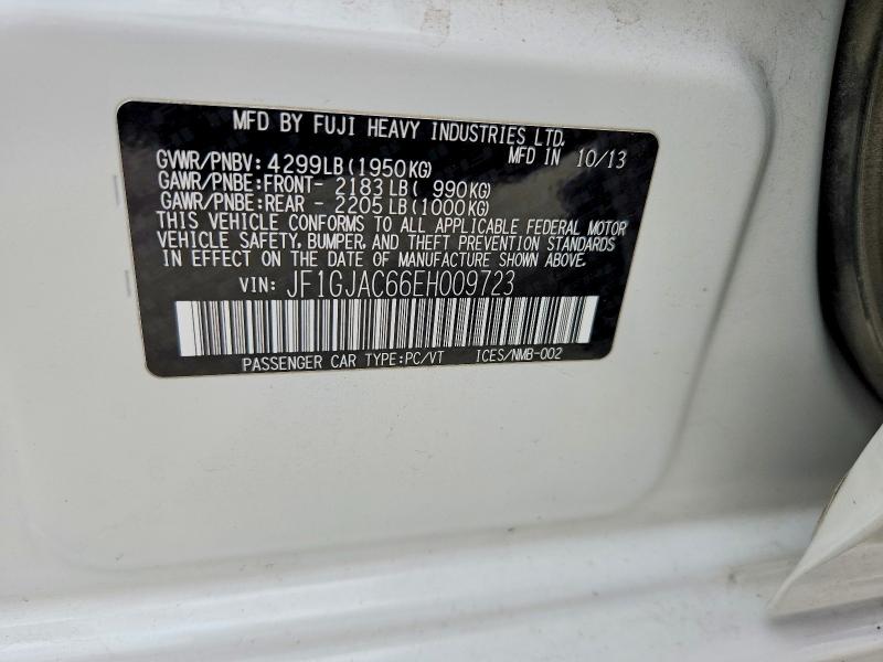 Продажа на аукционе авто 2014 Subaru Impreza, vin: JF1GJAC66EH009723, номер лота: 62500966