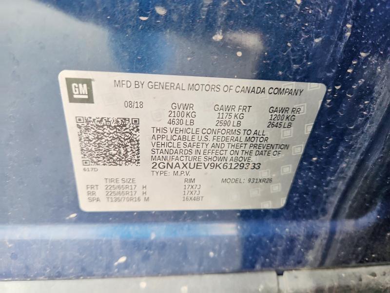 Продажа на аукционе авто 2019 Chevrolet Equinox, vin: 2GNAXUEV9K6129383, номер лота: 59618876