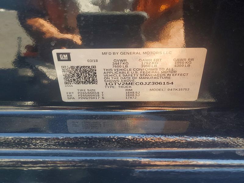 2018 Gmc Sierra მანქანა იყიდება აუქციონზე, vin: 1GTV2MEC0JZ306154, აუქციონის ნომერი: 60527386