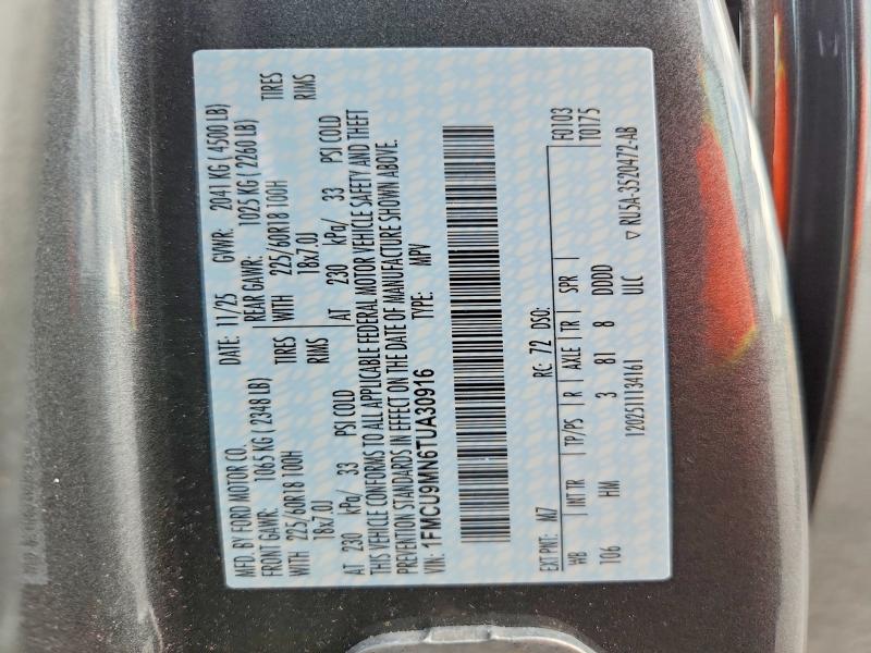 Aukcja sprzedaży 2026 Ford Escape, vin: 1FMCU9MN6TUA30916, numer aukcji: 62521376