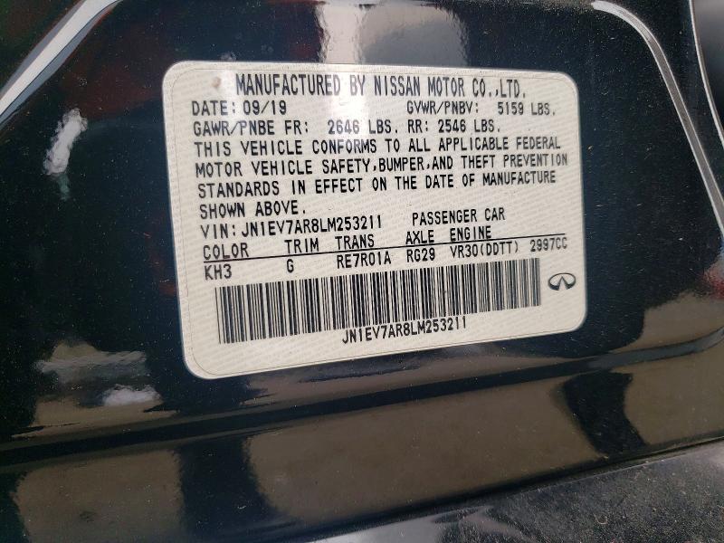 Продажа на аукционе авто 2020 Infiniti Q50, vin: JN1EV7AR8LM253211, номер лота: 62006786