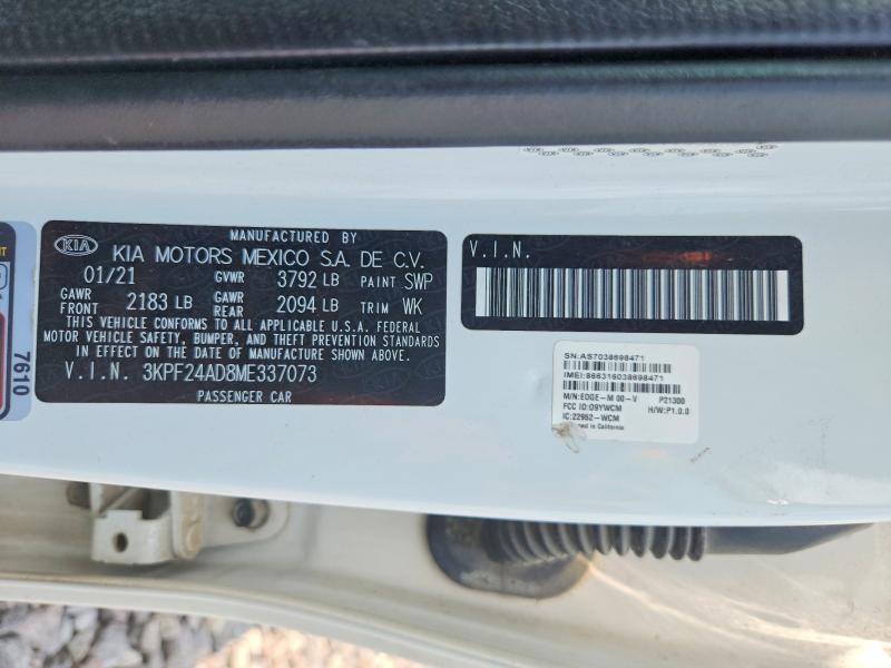Продаж на аукціоні авто 2021 Kia Forte, vin: 3KPF24AD8ME337073, номер лоту: 62921056