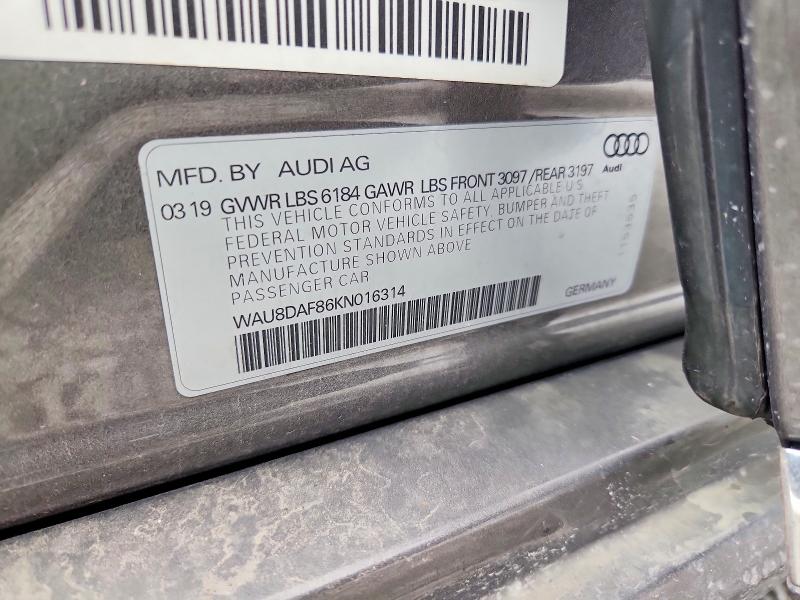 Продажа на аукционе авто 2019 Audi A8, vin: WAU8DAF86KN016314, номер лота: 59353366