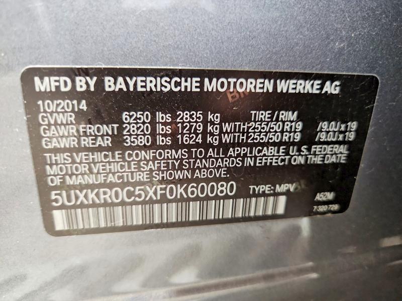 Продаж на аукціоні авто 2015 Bmw X5, vin: 5UXKR0C5XF0K60080, номер лоту: 59776276