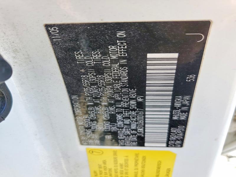 61234726 :رقم المزاد ، JTJGW31U360001617 vin ، 2006 Lexus Rx مزاد بيع