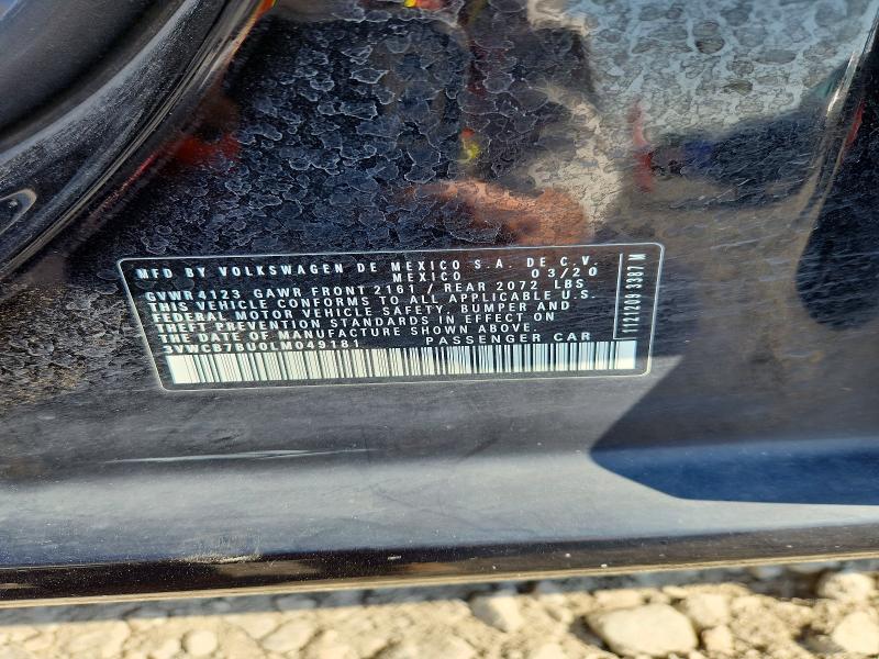 2020 Volkswagen Jetta მანქანა იყიდება აუქციონზე, vin: 3VWCB7BU0LM049181, აუქციონის ნომერი: 61719266