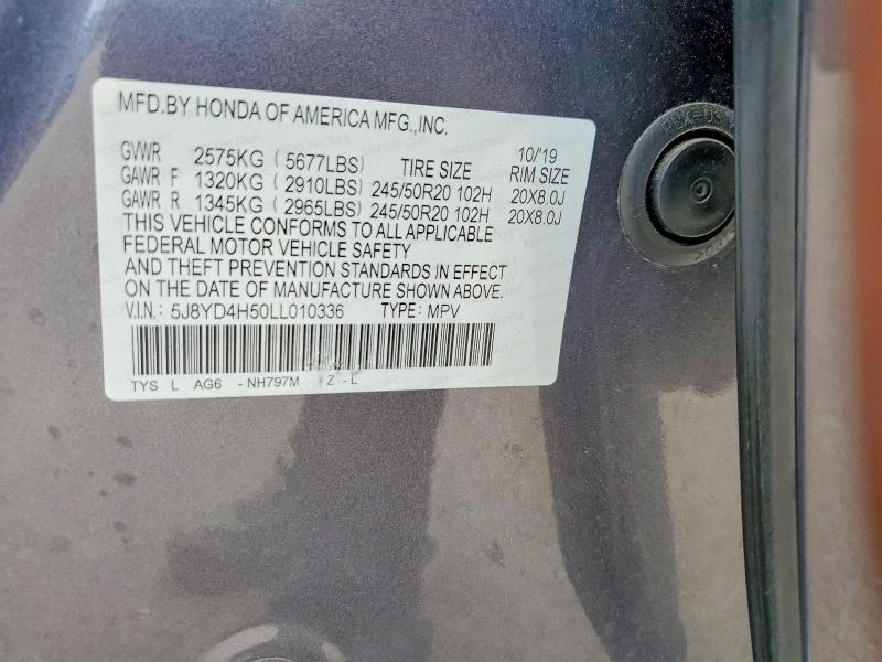 Aukcja sprzedaży 2020 Acura Mdx, vin: 5J8YD4H50LL010336, numer aukcji: 85965265