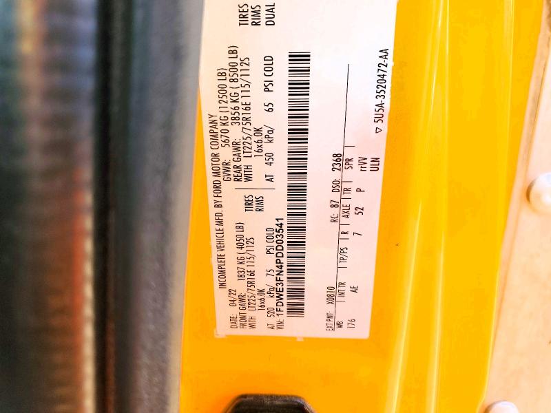 Продажа на аукционе авто 2023 Ford E350, vin: 1FDWE3FN4PDD03541, номер лота: 59718766