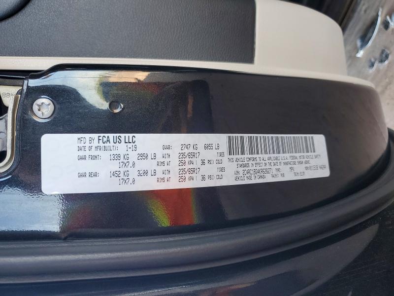 62539536 :رقم المزاد ، 2C4RC1BG4KR626271 vin ، 2019 Chrysler Pacifica مزاد بيع