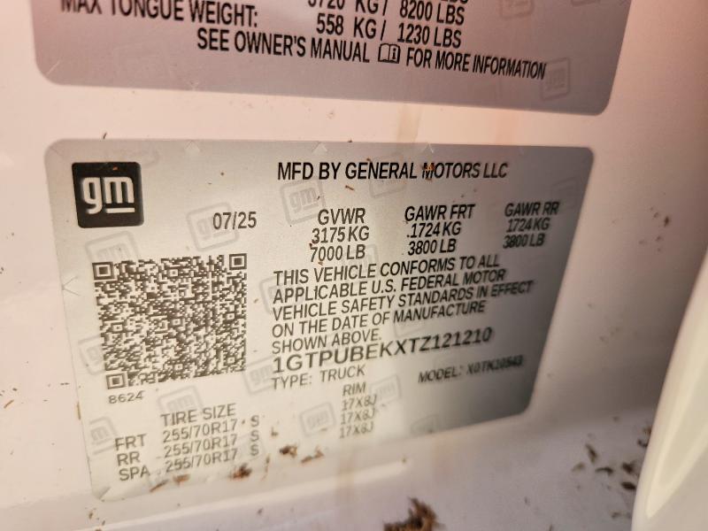 Aukcja sprzedaży 2026 Gmc Sierra, vin: 1GTPUBEKXTZ121210, numer aukcji: 60062536