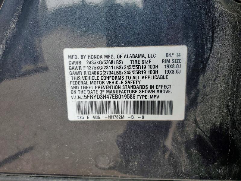 2014 Acura Mdx მანქანა იყიდება აუქციონზე, vin: 5FRYD3H47EB019586, აუქციონის ნომერი: 61078816