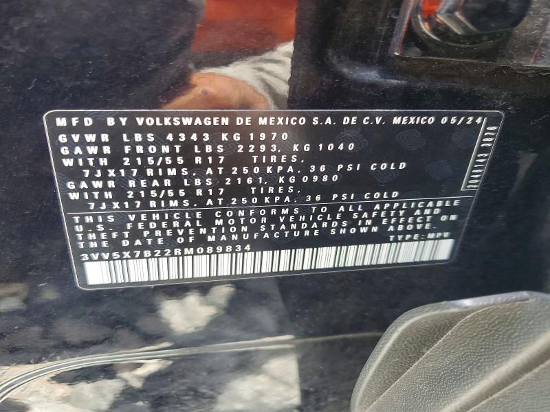 62792356 :رقم المزاد ، 3VV5X7B22RM089834 vin ، 2024 Volkswagen Taos مزاد بيع