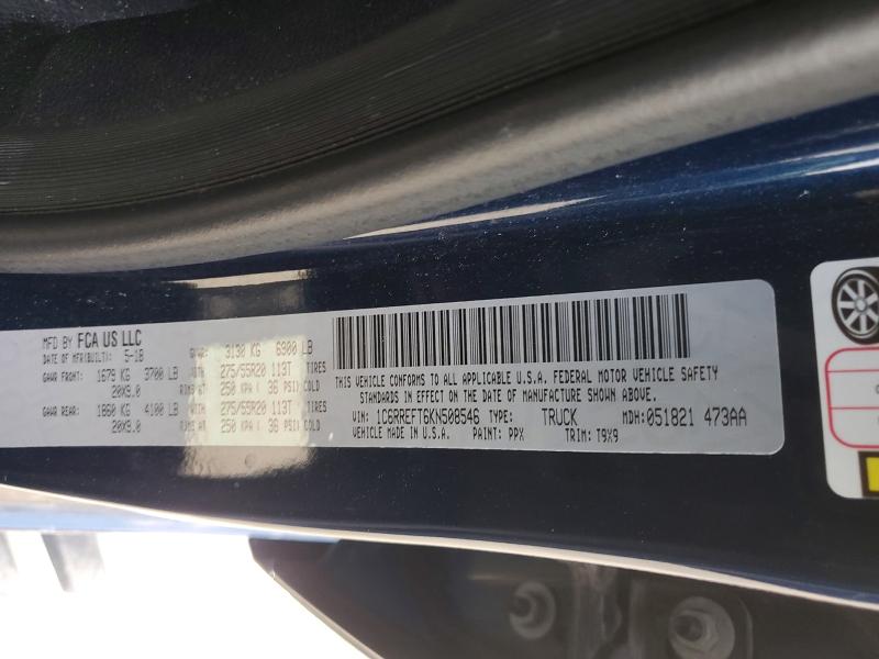 Продаж на аукціоні авто 2019 Ram 1500, vin: 1C6RREFT6KN508546, номер лоту: 59816776