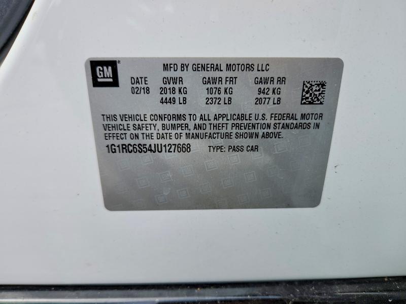 Aukcja sprzedaży 2018 Chevrolet Volt, vin: 1G1RC6S54JU127668, numer aukcji: 60413176