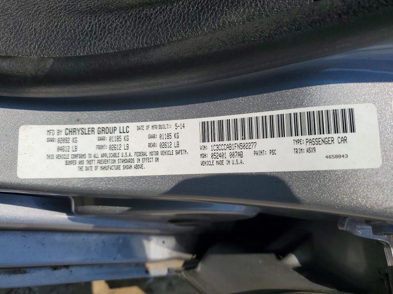 Продажа на аукционе авто 2015 Chrysler 200, vin: 1C3CCCAB1FN502277, номер лота: 61152306