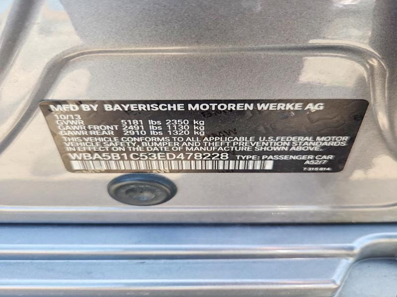 61908556 :رقم المزاد ، WBA5B1C53ED478228 vin ، 2014 Bmw 535 مزاد بيع