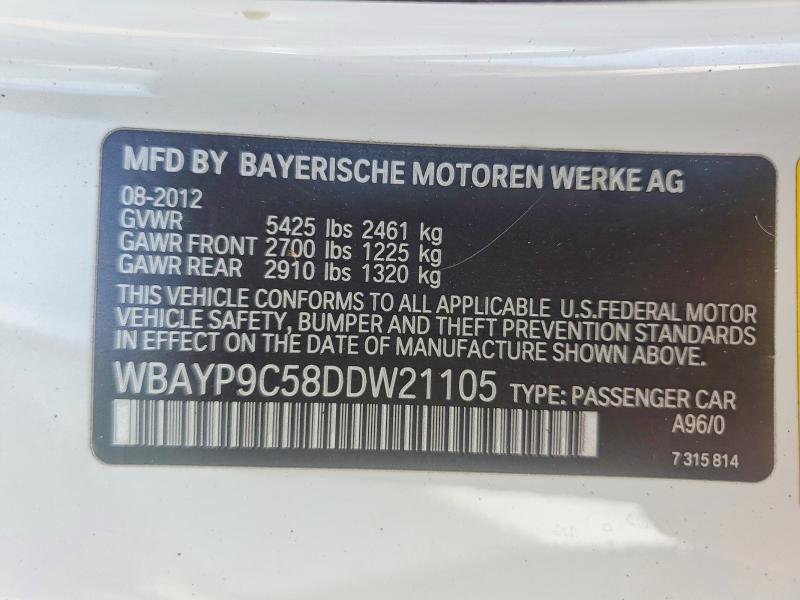 Продаж на аукціоні авто 2013 Bmw 650, vin: WBAYP9C58DDW21105, номер лоту: 62033096