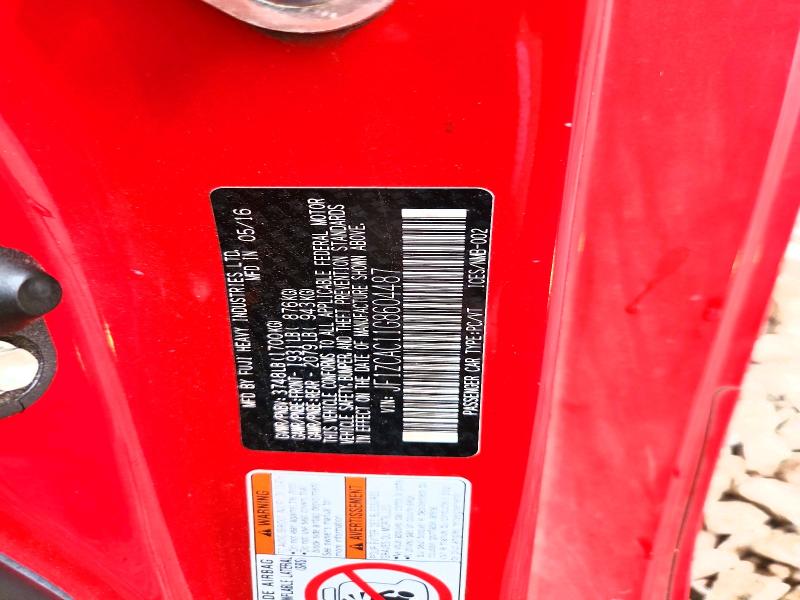 Aukcja sprzedaży 2016 Subaru Brz, vin: JF1ZCAC11G8604487, numer aukcji: 62218986