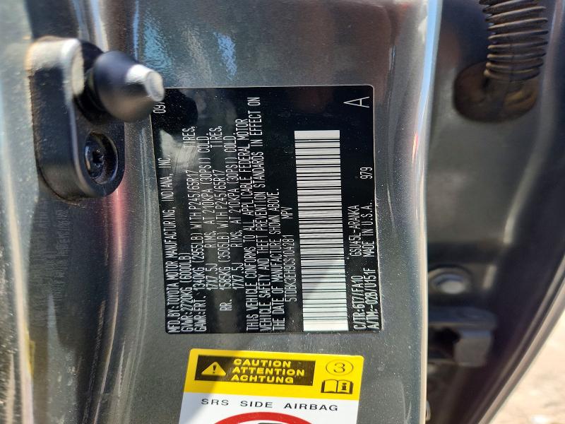 61231966 :رقم المزاد ، 5TDBK3EH9CS104281 vin ، 2012 Toyota Highlander مزاد بيع