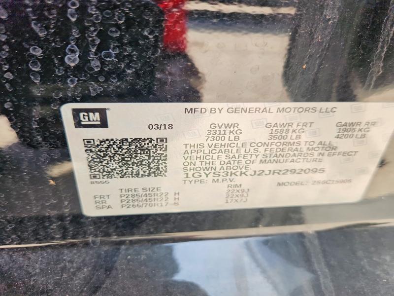Aukcja sprzedaży 2018 Cadillac Escalade, vin: 1GYS3KKJ2JR292095, numer aukcji: 61079346