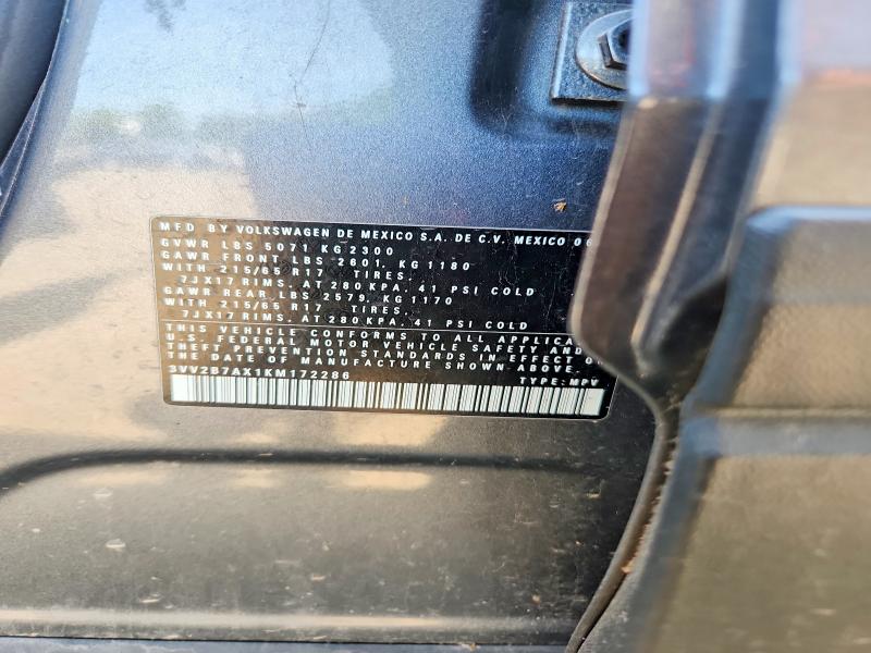 Aukcja sprzedaży 2019 Volkswagen Tiguan, vin: 3VV2B7AX1KM172286, numer aukcji: 62063186