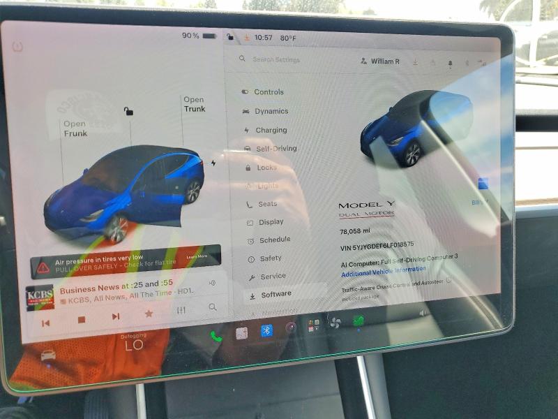 Продажа на аукционе авто 2020 Tesla Model Y, vin: 5YJYGDEF6LF018575, номер лота: 58155036