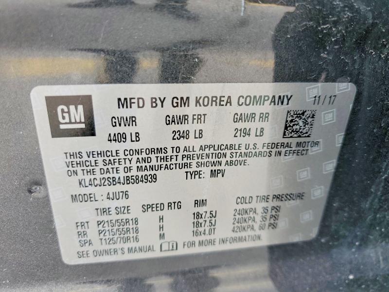 Aukcja sprzedaży 2018 Buick Encore, vin: KL4CJ2SB4JB584939, numer aukcji: 59741556