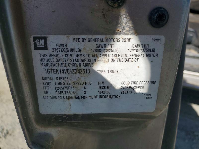 Продажа на аукционе авто 2001 Gmc New Sierra, vin: 1GTEK14V81Z242513, номер лота: 62465406