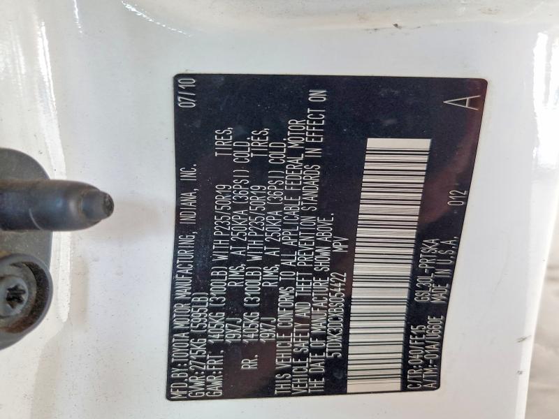 2011 Toyota Sienna მანქანა იყიდება აუქციონზე, vin: 5TDXK3DCXBS054422, აუქციონის ნომერი: 60080886