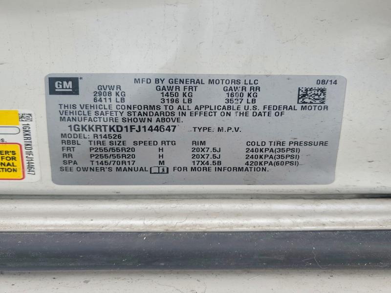 Продаж на аукціоні авто 2015 Gmc Acadia, vin: 1GKKRTKD1FJ144647, номер лоту: 59403286