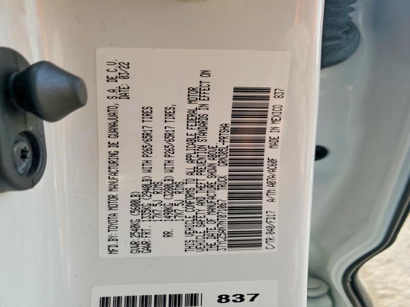 2022 Toyota Tacoma მანქანა იყიდება აუქციონზე, vin: 3TYCZ5AN7NT071067, აუქციონის ნომერი: 61090756