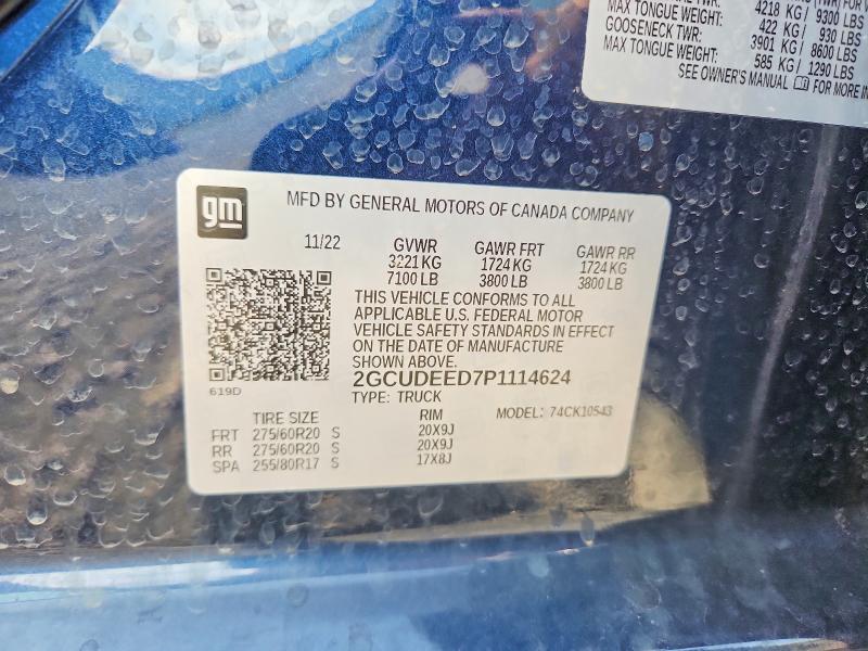 61049826 :رقم المزاد ، 2GCUDEED7P1114624 vin ، 2023 Chevrolet Silverado مزاد بيع