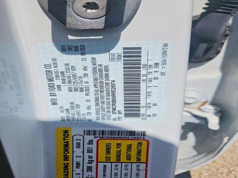 61388026 :رقم المزاد ، 3FMCR9B69RRE28974 vin ، 2024 Ford Bronco Sport مزاد بيع