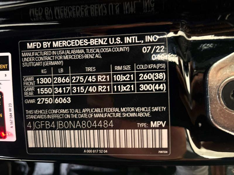 Продажа на аукционе авто 2022 Mercedes-benz Gle, vin: 4JGFB4JB0NA804484, номер лота: 63770446