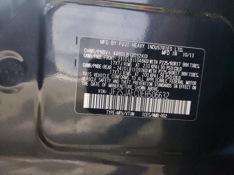 Продажа на аукционе авто 2014 Subaru Forester, vin: JF2SJAEC0EH506632, номер лота: 60654816
