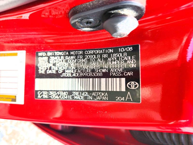 Продаж на аукціоні авто 2009 Toyota Corolla, vin: JTDBL40E899083088, номер лоту: 63246576