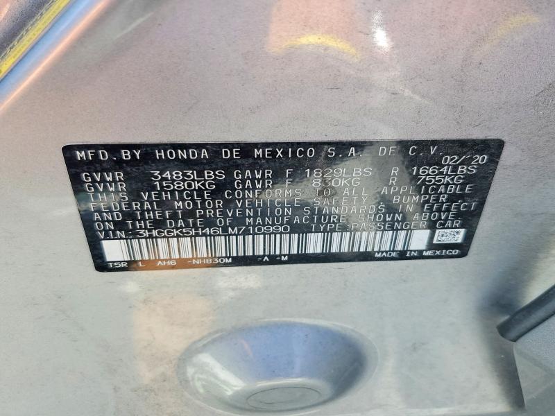 61247716 :رقم المزاد ، 3HGGK5H46LM710990 vin ، 2020 Honda Fit مزاد بيع