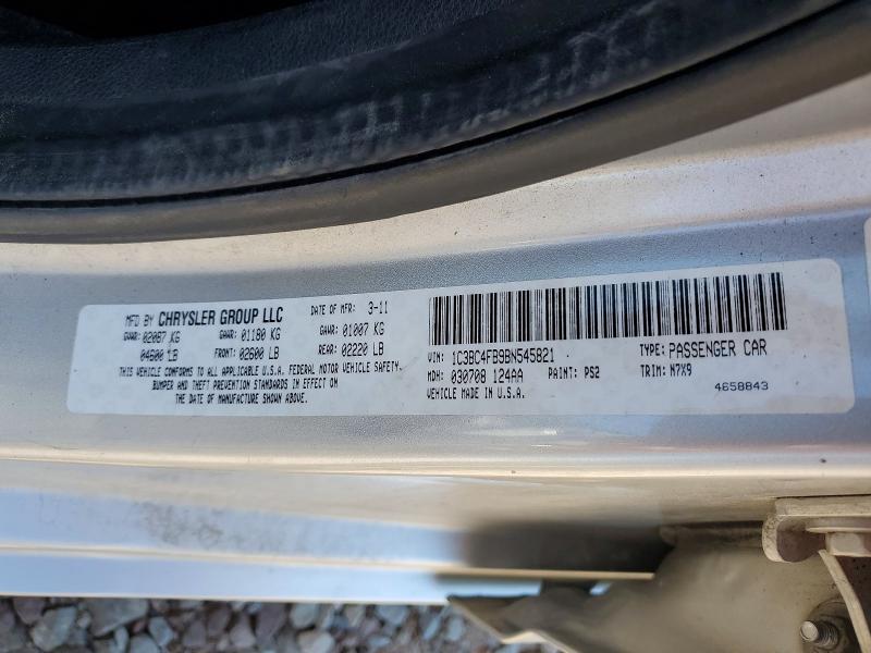 2011 Chrysler 200 მანქანა იყიდება აუქციონზე, vin: 1C3BC4FB9BN545821, აუქციონის ნომერი: 59677446